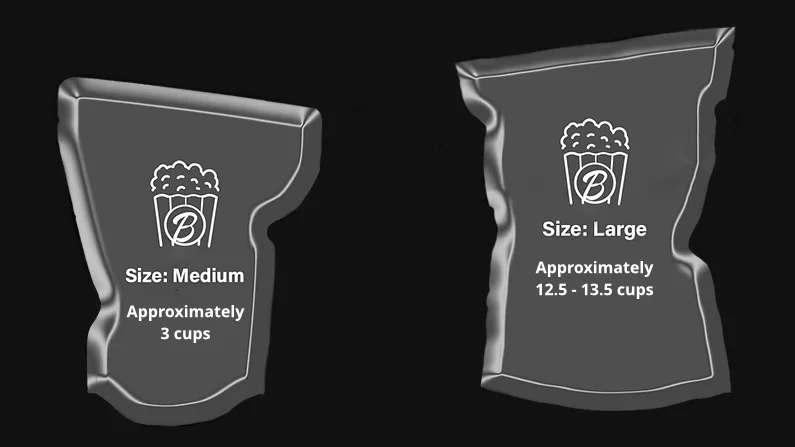 size example. medium: approximately 3 cups, large: approximately 12.5 - 13.5 cups